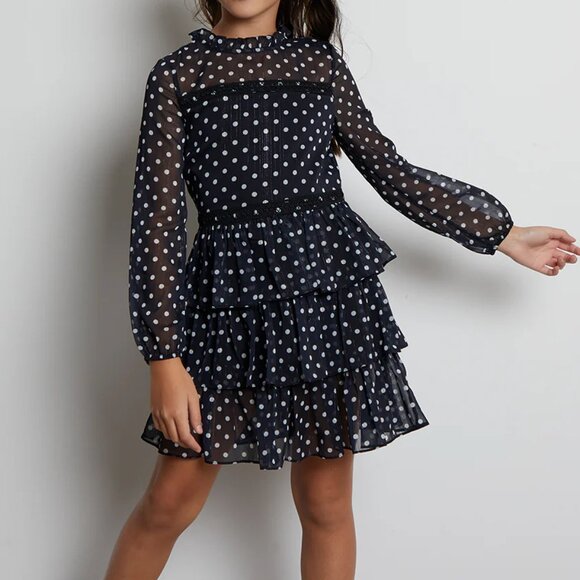 Kidpik Blue Mini A-Line Dress with Ruffled Tiers little girl size 8 (C2) - Picture 1 of 10